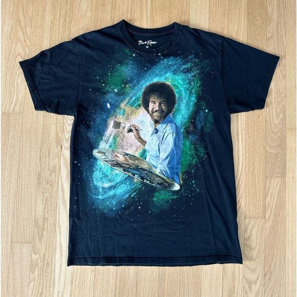Bob Ross Galaxy Space Painting black shirt size Medium - Picture 1 of 5